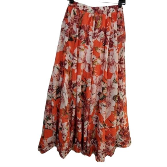 Truly 4 you Gorgeous flowy tropical floral maxi skirt plus size 2X - Picture 4 of 9